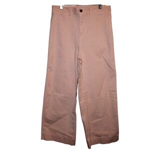 GAP Wide Leg Crop Pants Blush Pink High Rise Casual Cropped Trouser Size 8